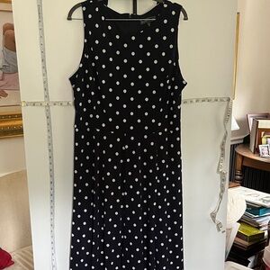 Jessica Howard Navy and White Polka Dot flare Dress